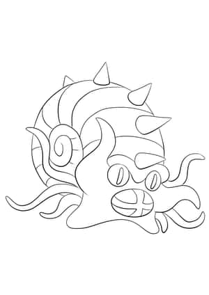 Black-and-white Sketch Of Omastar Wallpaper