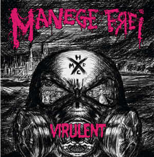 Black And White Skull With Virulent Text Wallpaper