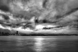 Black And White Sky With Dramatic Clouds Wallpaper