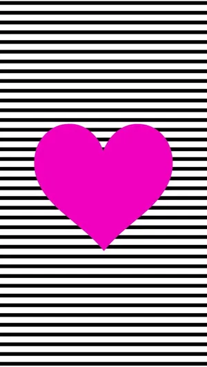 Black And White Stripe Pink Heart Wallpaper