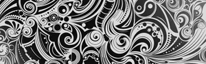 Black And White Swirly Pattern Metal Print Wallpaper
