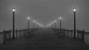 Black And White Urban Street Scene Wallpaper