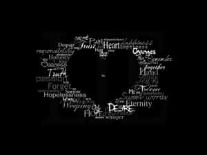 Black And White Word Art In Calligraphy Style Wallpaper