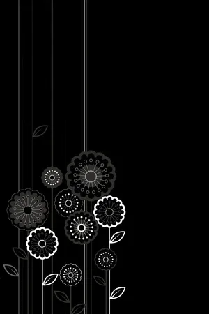 Black Android Flower Art Wallpaper