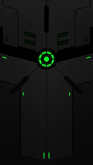 Black Android Neon Green Reactor Wallpaper
