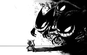 Black Anime Haunter And Cubone Wallpaper