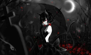 Black Anime Pfp Cat Girl Wallpaper