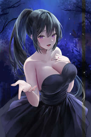 Black Anime Pfp Girl In Gown Wallpaper