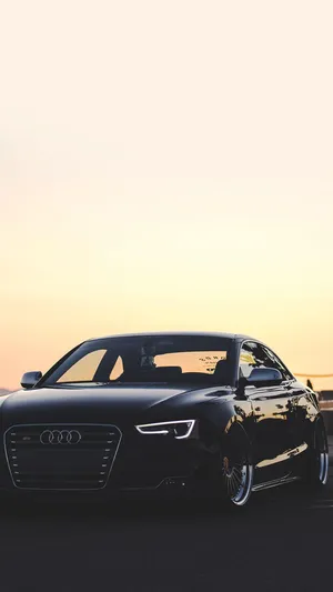 Black Audi Car Dusk Silhouette.jpg Wallpaper
