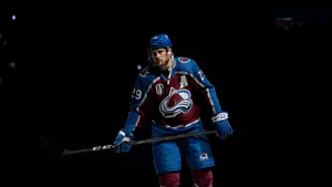 Black Background Nathan Mackinnon Wallpaper