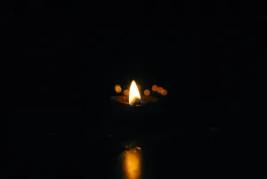 Black Background Yellow Fire Wallpaper