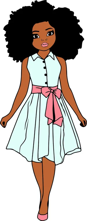 Black Barbie Doll Illustration Wallpaper