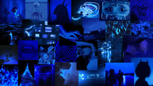 Black Blue Aesthetic Collage Wallpaper