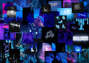 Black Blue Aesthetic Collage Wallpaper