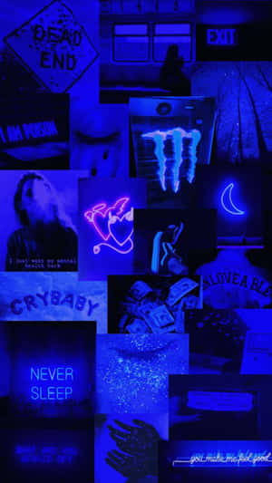 Black Blue Aesthetic Collage Wallpaper