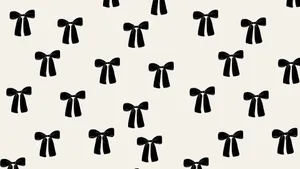 Black Bow Pattern Wallpaper