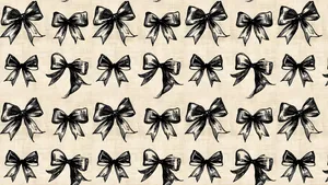 Black Bow Pattern Design Wallpaper