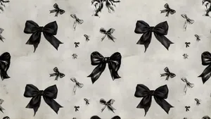 Black Bow Pattern Design Wallpaper