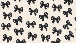 Black Bow Pattern Wallpaper