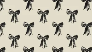 Black Bow Pattern Wallpaper