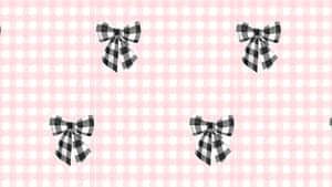 Black Bow Pattern On Pink Wallpaper