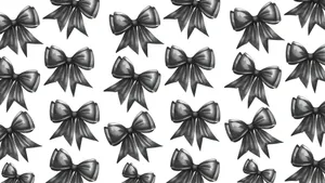 Black Bow Pattern Wallpaper