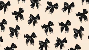 Black Bow Pattern Wallpaper