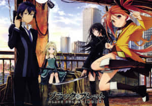 Black Bullet Anime Characters Urban Backdrop Wallpaper