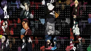 Black Butler Character Calendar Wallpaper