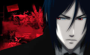 Black Butler Character Intense Gaze Wallpaper