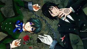 Black Butler Cieland Sebastian Chained Wallpaper