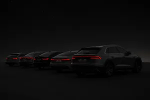 Black Cars Nighttime Formation Wallpaper