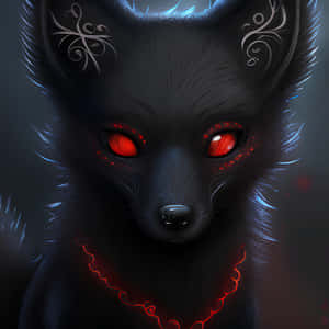 Black Cartoon Fox [wallpaper] Wallpaper