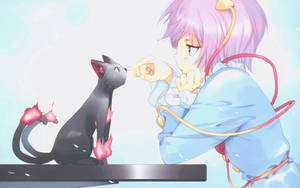 Black Cat And Sad Girl Animated Wallpaper