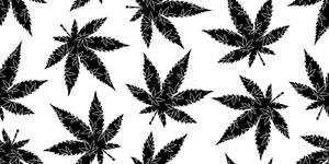 Black Cool Weed Leaves Wallpaper
