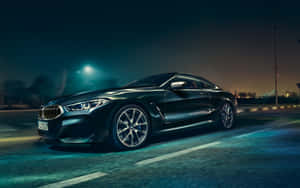 Black Coupe Night Drive Wallpaper