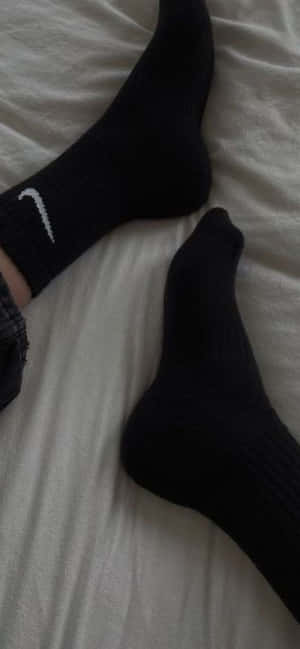 Black Crew Sockson Bed Wallpaper