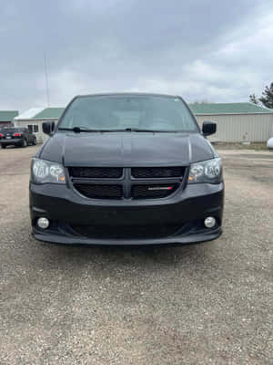 Black Dodge Grand Caravan Front View Wallpaper