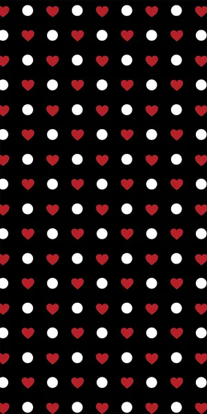 Black Dot Iphone Red Hearts Wallpaper