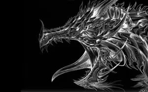 Black Dragon With A Long Tongue Wallpaper