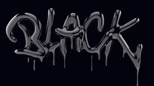 Black Drip Font Art Wallpaper