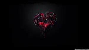 Black Drippy Heart Wallpaper