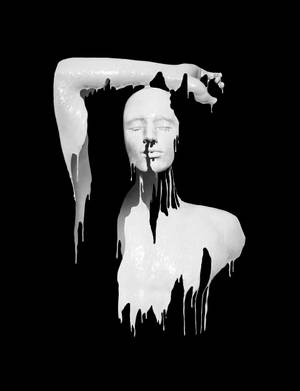 Black Drippy Man Sculpture Wallpaper