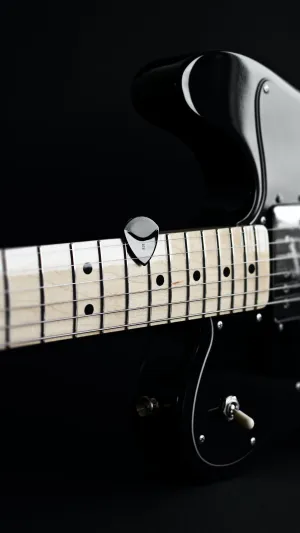 Black Electric Guitar Close Up Wallpaper