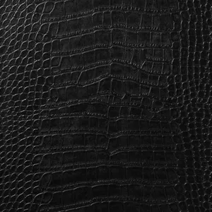 Black Extravagant Textured Crocodile Leather Wallpaper