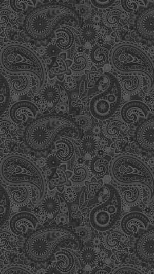 Black Floral Paisley Pattern Wallpaper