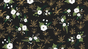 Black_ Floral_ Pattern_ Background Wallpaper