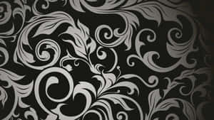 Black Floral Pattern Background Wallpaper