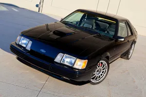 Black Ford Mustang S V O Angled View Wallpaper