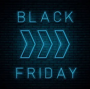 Black Friday Blue Neon Light Wallpaper